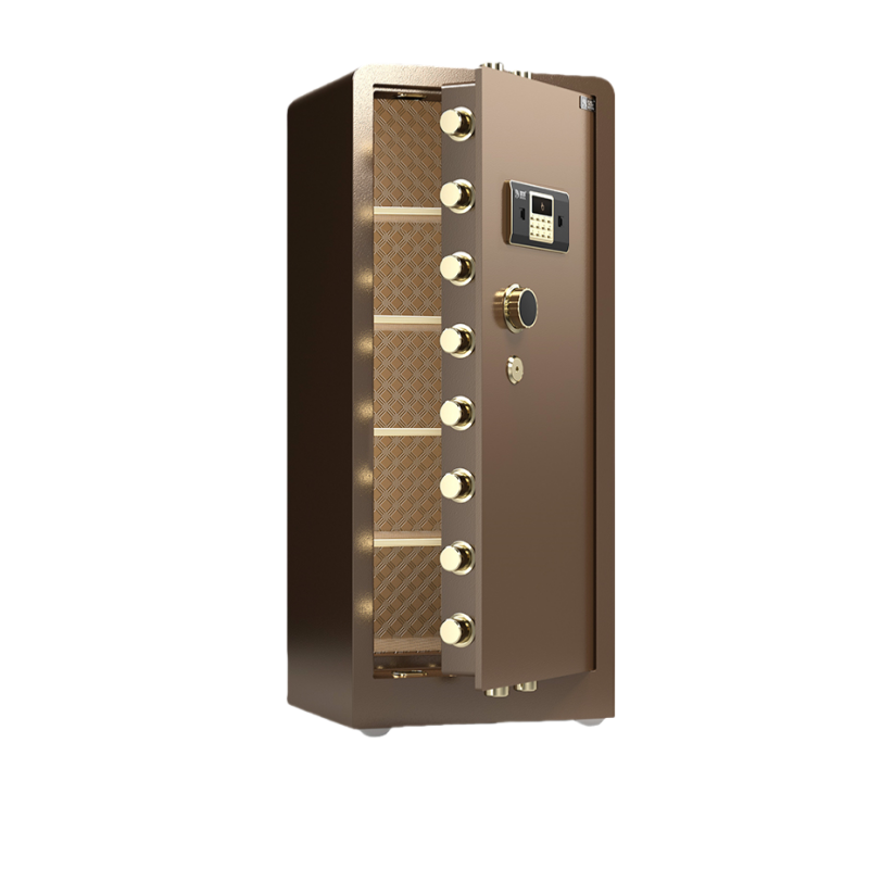 1.8-meter single-door coffee gold key + password safe