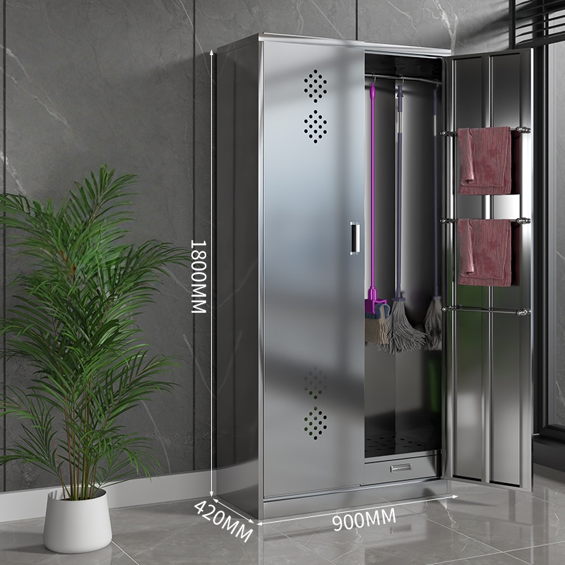 Double-door stainless steel cleaning cabinet